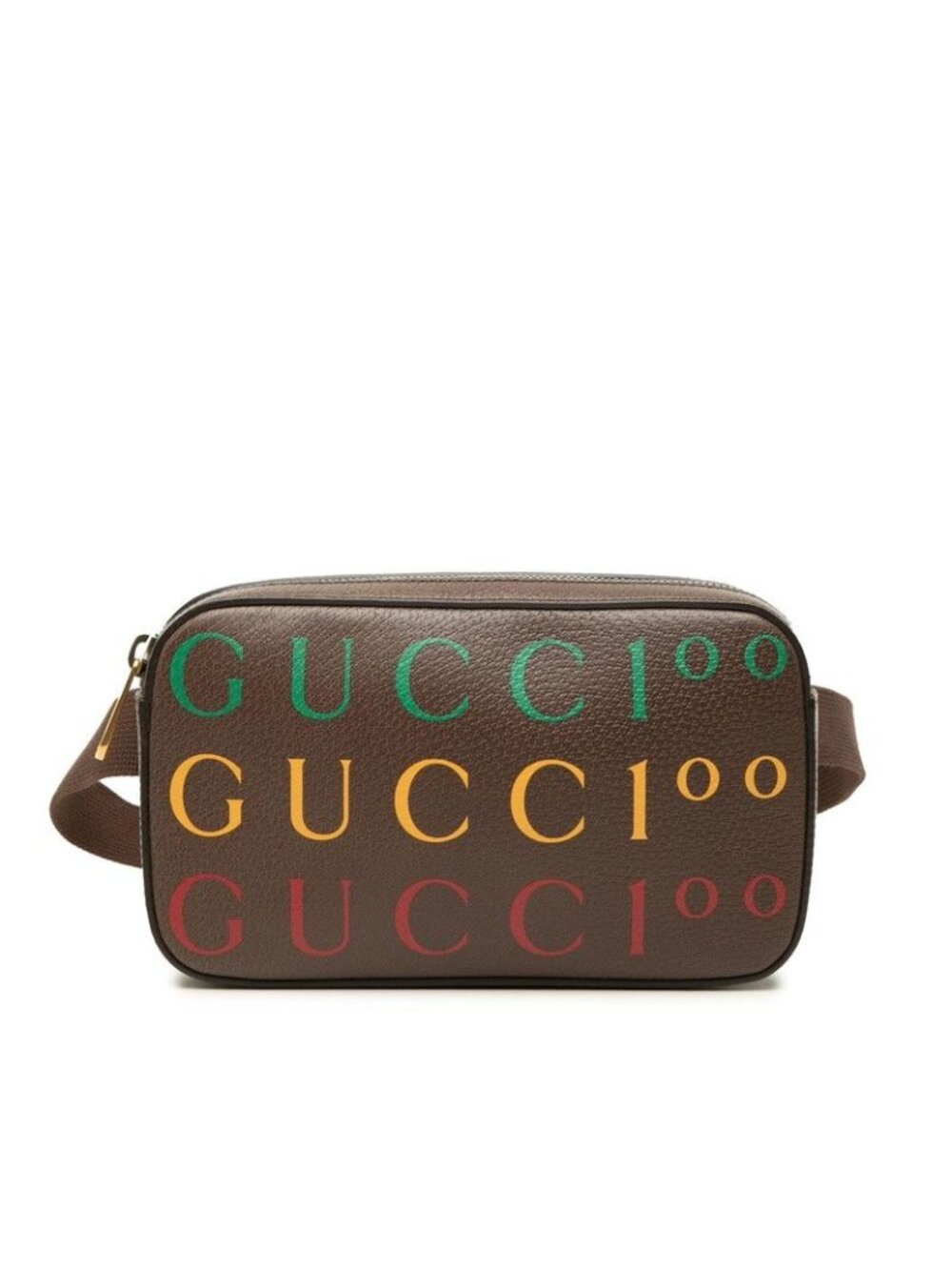Gucci 100 Anniversary Logo Waist Bag Brown Leather